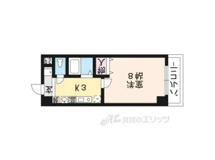 ROOMS OOJI(1K/4階)の間取り写真