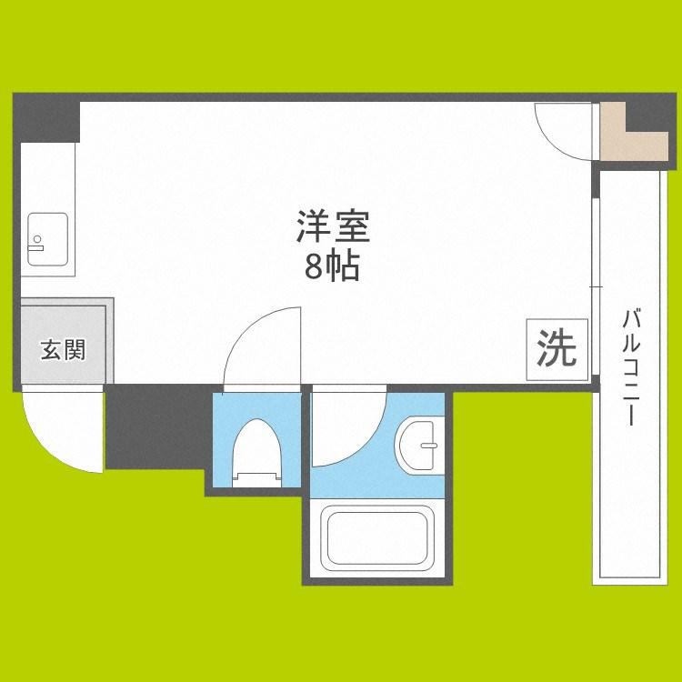 コーポイン長居 B棟(ワンルーム/3階)の間取り写真