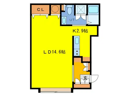 ENTRATA(ワンルーム/2階)の間取り写真
