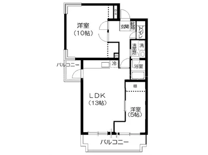 フィオーレ豊島園3(2LDK/2階)の間取り写真