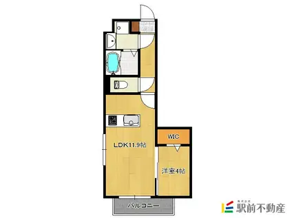 RAG STYLE二日市中央(1LDK/2階)の間取り写真