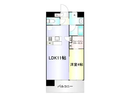 ベレッツァ門司(1LDK/11階)の間取り写真