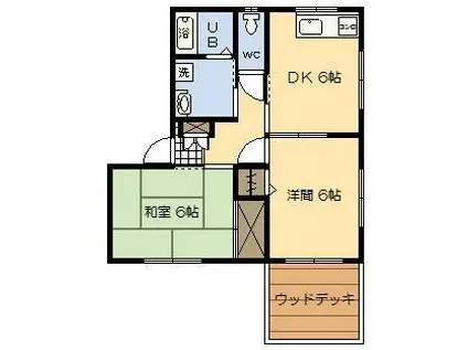 パルテネールM(2DK/1階)の間取り写真