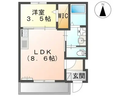 ジュルズールー(1LDK/1階)の間取り写真