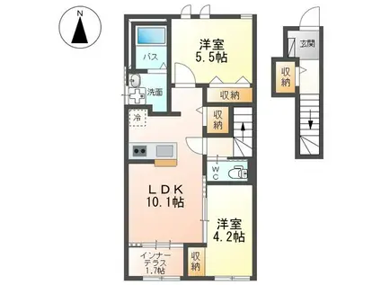 ピノ リプロ(2LDK/2階)の間取り写真