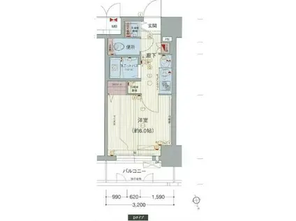 プレサンスNAGOYA桜通ビックビート(1K/2階)の間取り写真