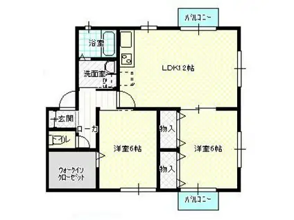 エスポワール(2LDK/1階)の間取り写真