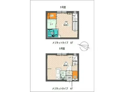 PARTIRE N21(1DK/4階)の間取り写真
