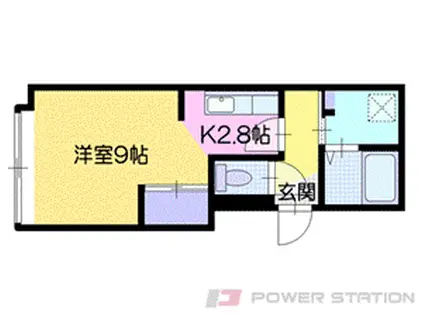 ラヴィータ新札幌(1K/1階)の間取り写真