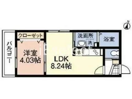 フェリーチェVI(1LDK/2階)の間取り写真