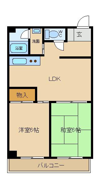 メゾン・サクラ10(2LDK/8階)の間取り写真