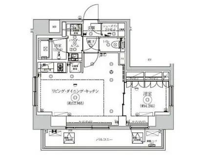 セジョリ駒込西ヶ原(1LDK/9階)の間取り写真