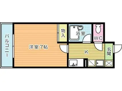 ギャラン工大駅前(1K/6階)の間取り写真