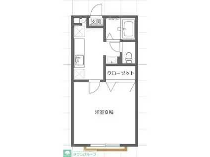 メゾンドール21(1K/1階)の間取り写真