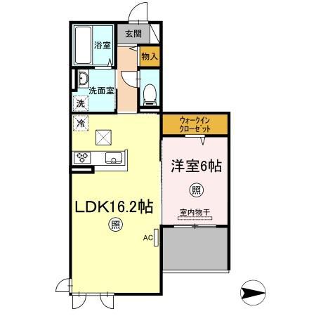 カトーナヴィラ(1LDK/1階)の間取り写真
