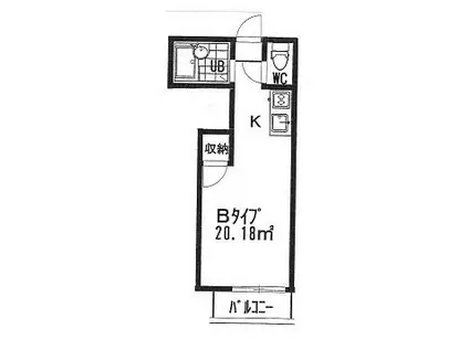 ハイツワタナベ(1K/4階)の間取り写真