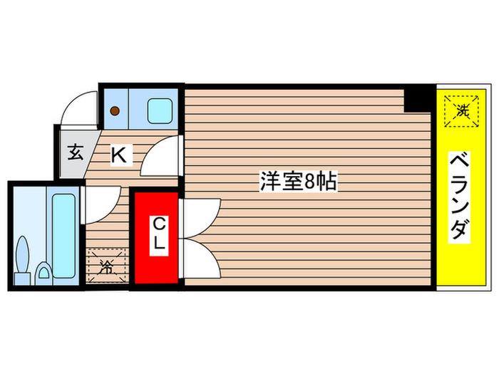 レジデンスM1(1K/4階)の間取り写真