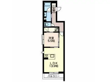 ANDANTE(1LDK/2階)の間取り写真