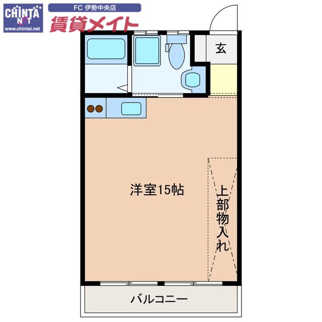 マンション双葉(ワンルーム/2階)の間取り写真