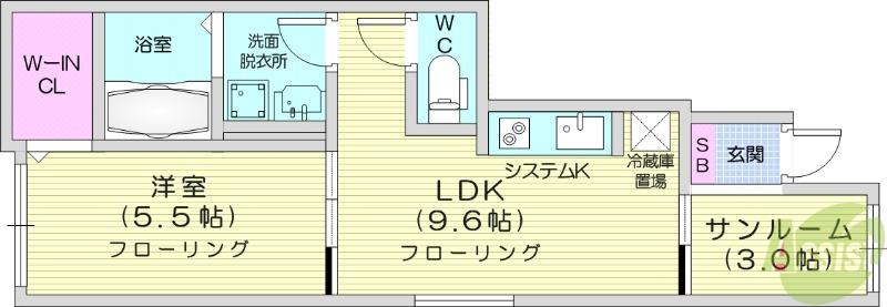 リヴェールⅢ(1LDK/1階)の間取り写真