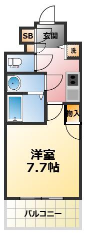 西宮ルモンド甲子園(1K/6階)の間取り写真