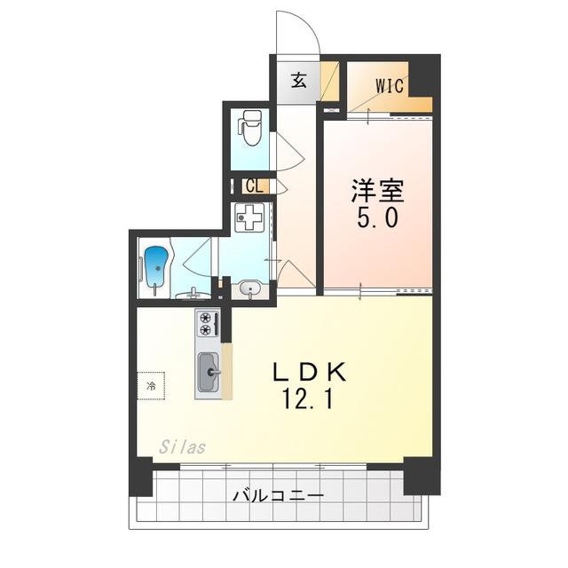 ブランシエスタ山科大塚(1LDK/5階)の間取り写真