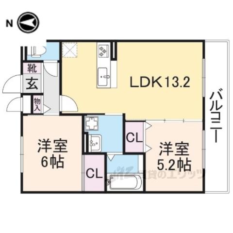 KOJIKA(2LDK/3階)の間取り写真