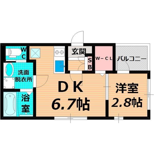ルアーナ千林清水(1DK/1階)の間取り写真