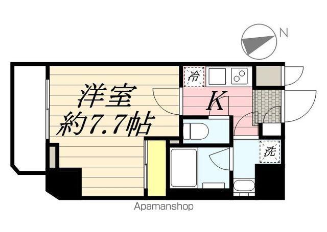 メインステージ若松河田(1K/4階)の間取り写真