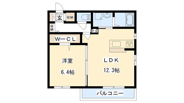 メゾン・パルク(1LDK/1階)の間取り写真
