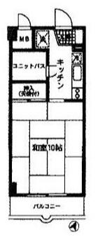 ダイアパレス井土ヶ谷(1K/3階)の間取り写真