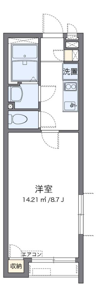 クレイノ清水せいわ(1K/2階)の間取り写真
