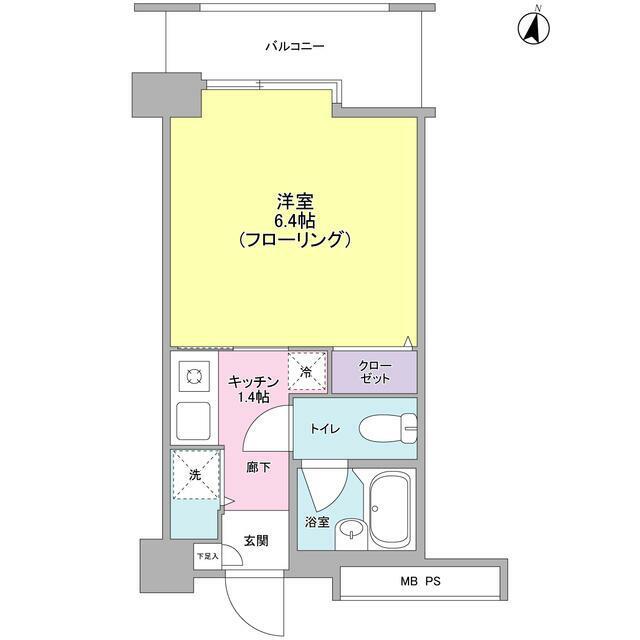 TERRA湘南台(1K/7階)の間取り写真