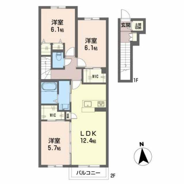 シャーメゾン セントリビエ(3LDK/2階)の間取り写真