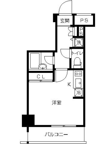 スカイコート品川大崎(ワンルーム/2階)の間取り写真