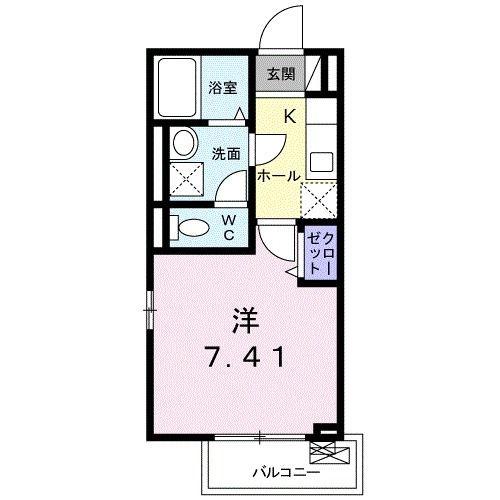 グリシーヌ(1K/2階)の間取り写真