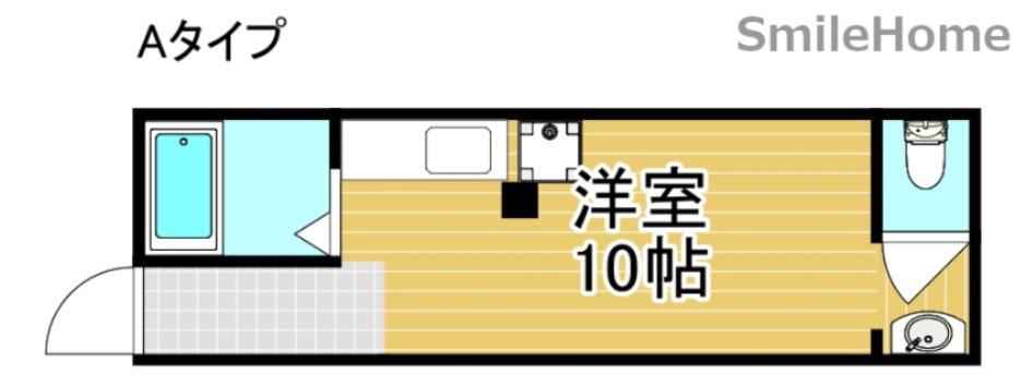 フラット東粉浜(ワンルーム/1階)の間取り写真