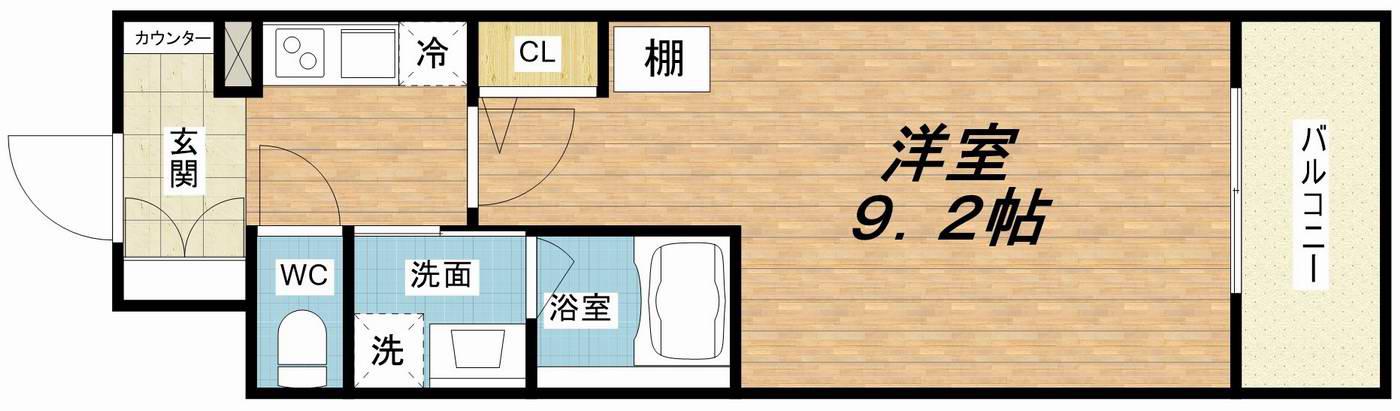 セイワパレス深江南(1K/3階)の間取り写真