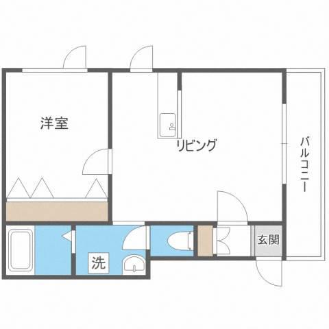 カゼッタカリーナ(1DK/2階)の間取り写真