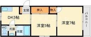メゾン江坂(2DK/4階)の間取り写真