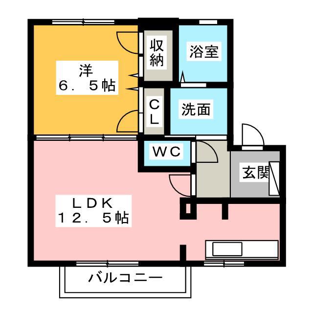 アヴァンティ(1LDK/1階)の間取り写真