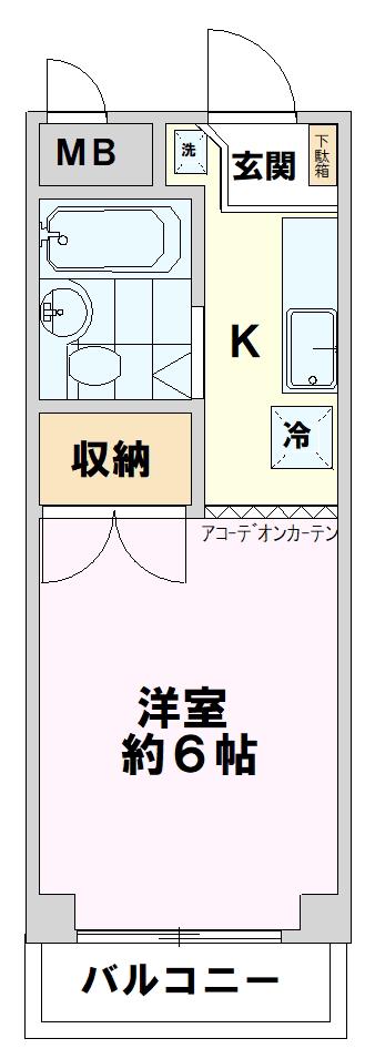 恵マンション(1K/2階)の間取り写真