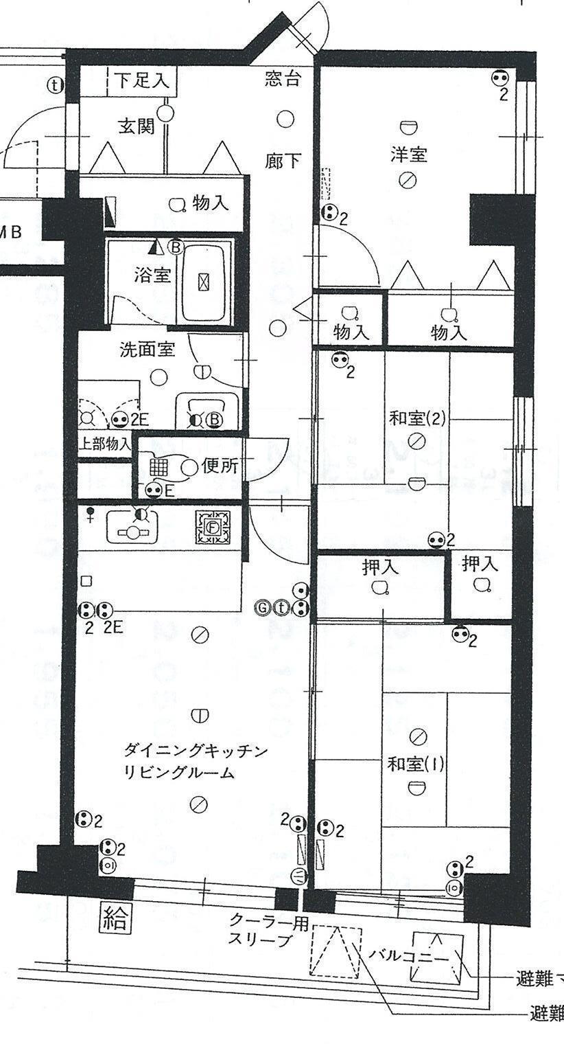 レーベン長岡(3LDK/5階)の間取り写真