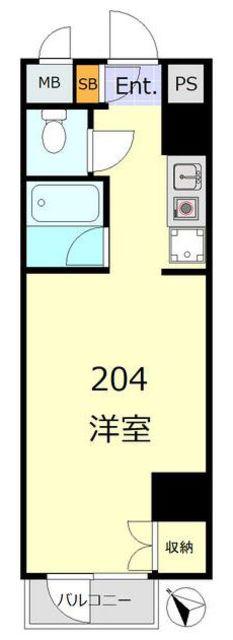 セザール第3鶴見(ワンルーム/2階)の間取り写真