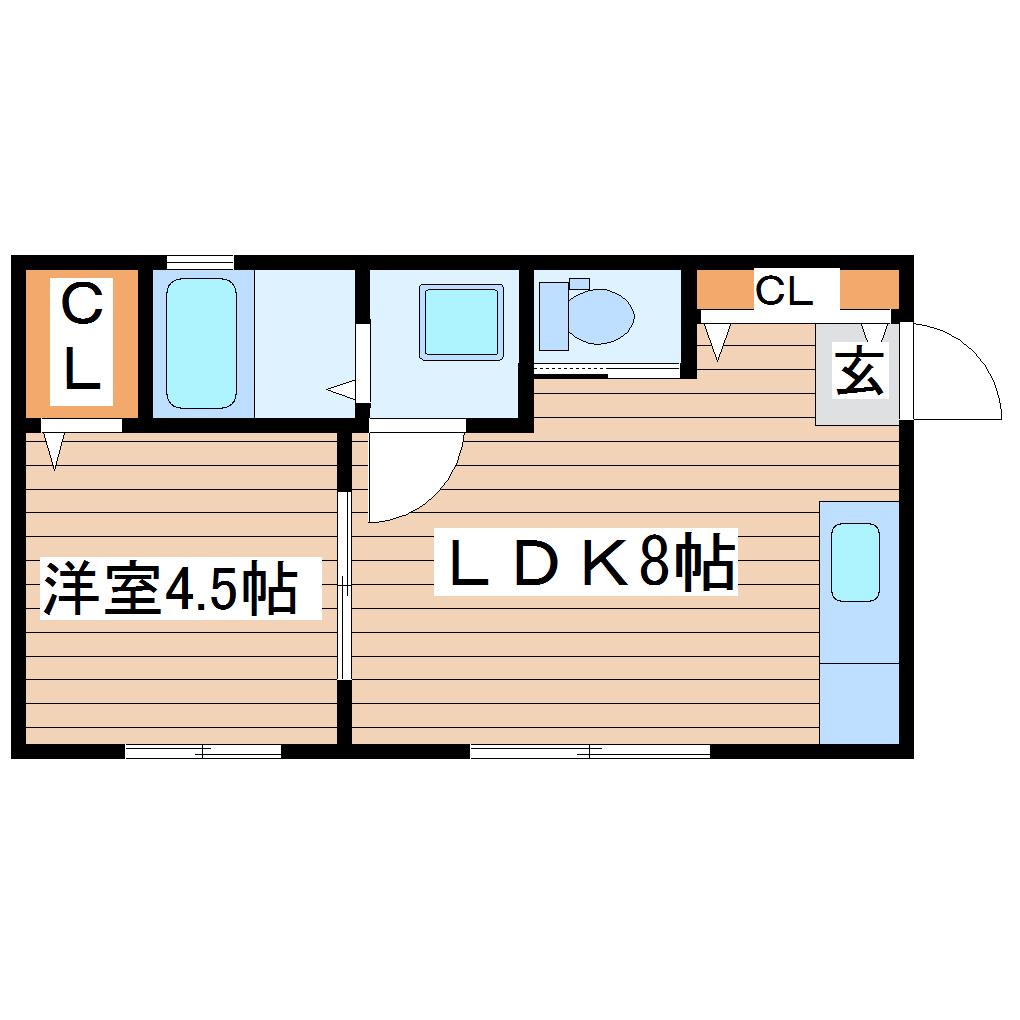 I.S.E(1LDK/2階)の間取り写真