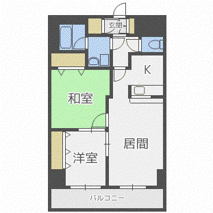 クレア南郷(2LDK/12階)の間取り写真