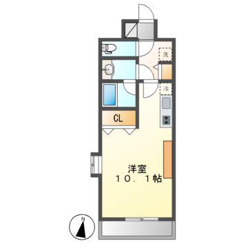 ノヴェル新栄(ワンルーム/11階)の間取り写真