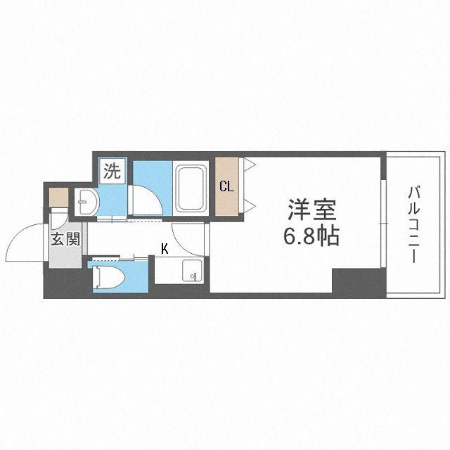 プレジオ都島本通(1K/12階)の間取り写真