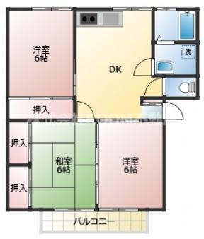 パナマンション(3DK/1階)の間取り写真