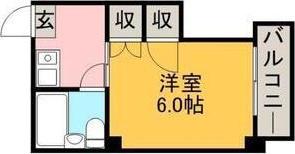 エレガンス高宮(1K/4階)の間取り写真